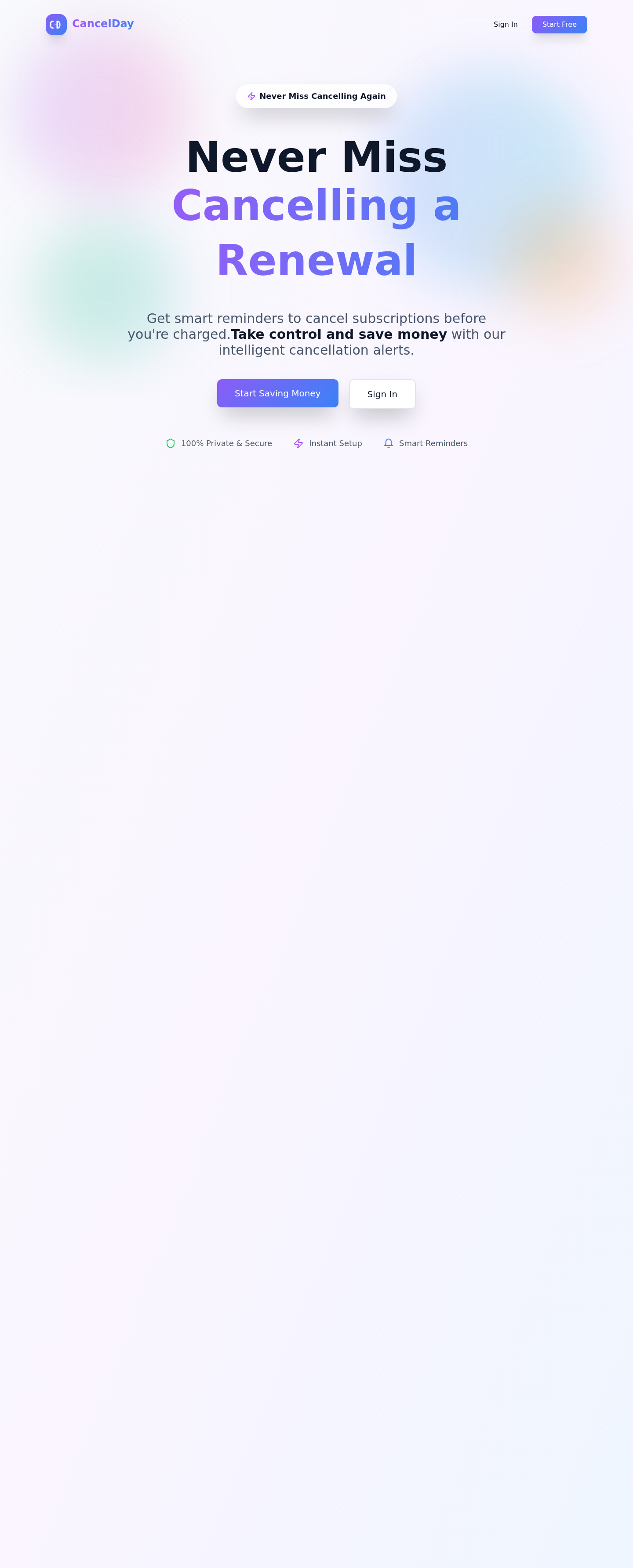 CancelDay website screenshot